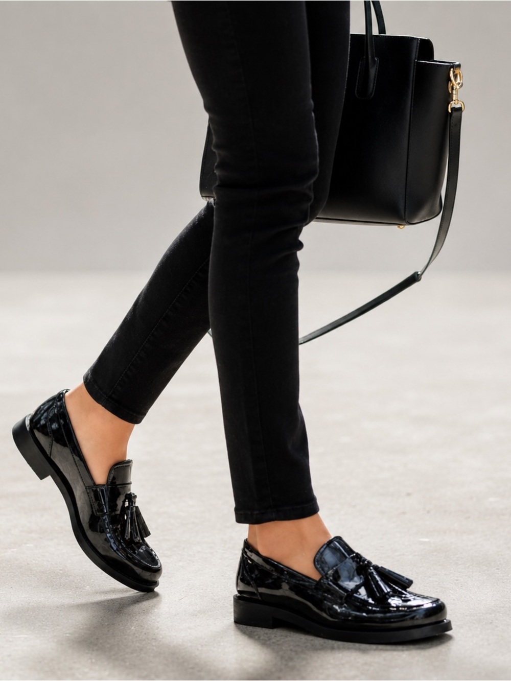 Franco Sarto Lucia Patent Tassel Loafers Black Women’s Size 9.5M Dress Shoes